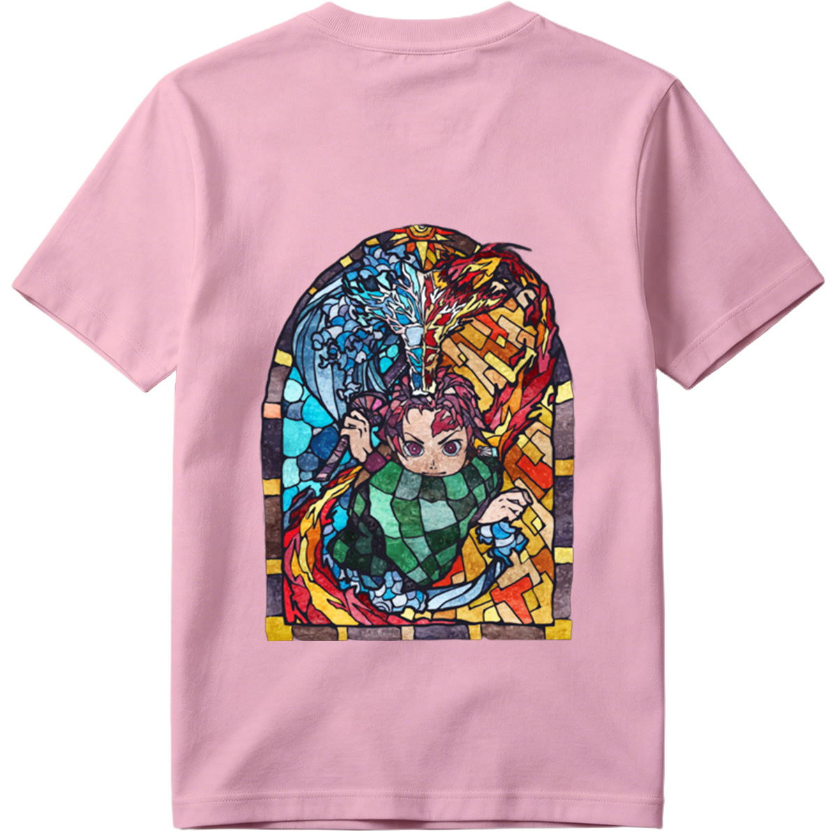 Demon Slayer Tanjiro Kamado Stained Glass Art - Tee