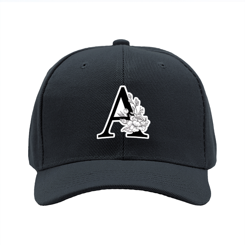 1pc New Baseball Cap with Letter A Floral Print Unisex Adjustable Hat for Outdoor Activities and Casual Wear Adults and Teens