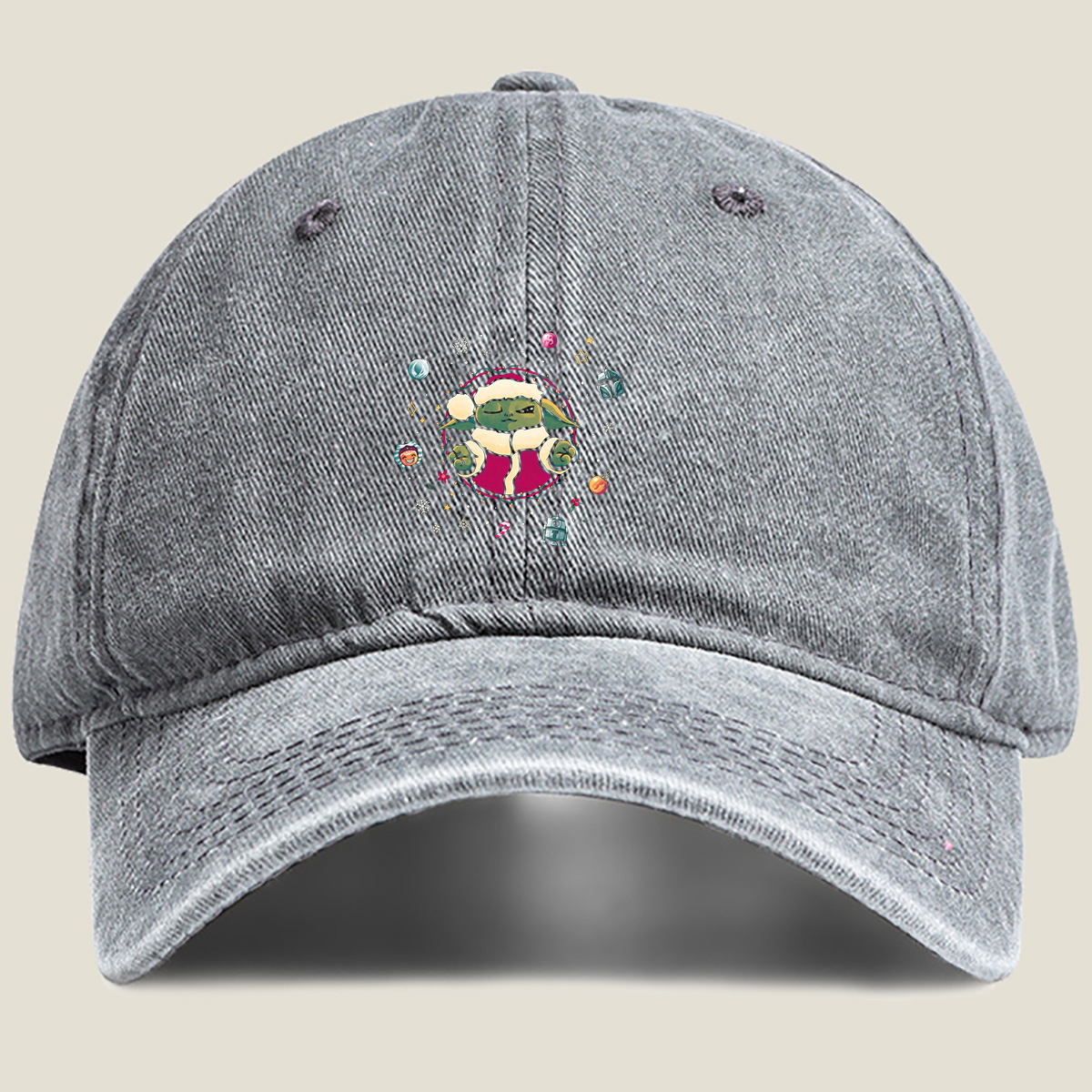Baby Yoda Christmas Holiday Art - Hat
