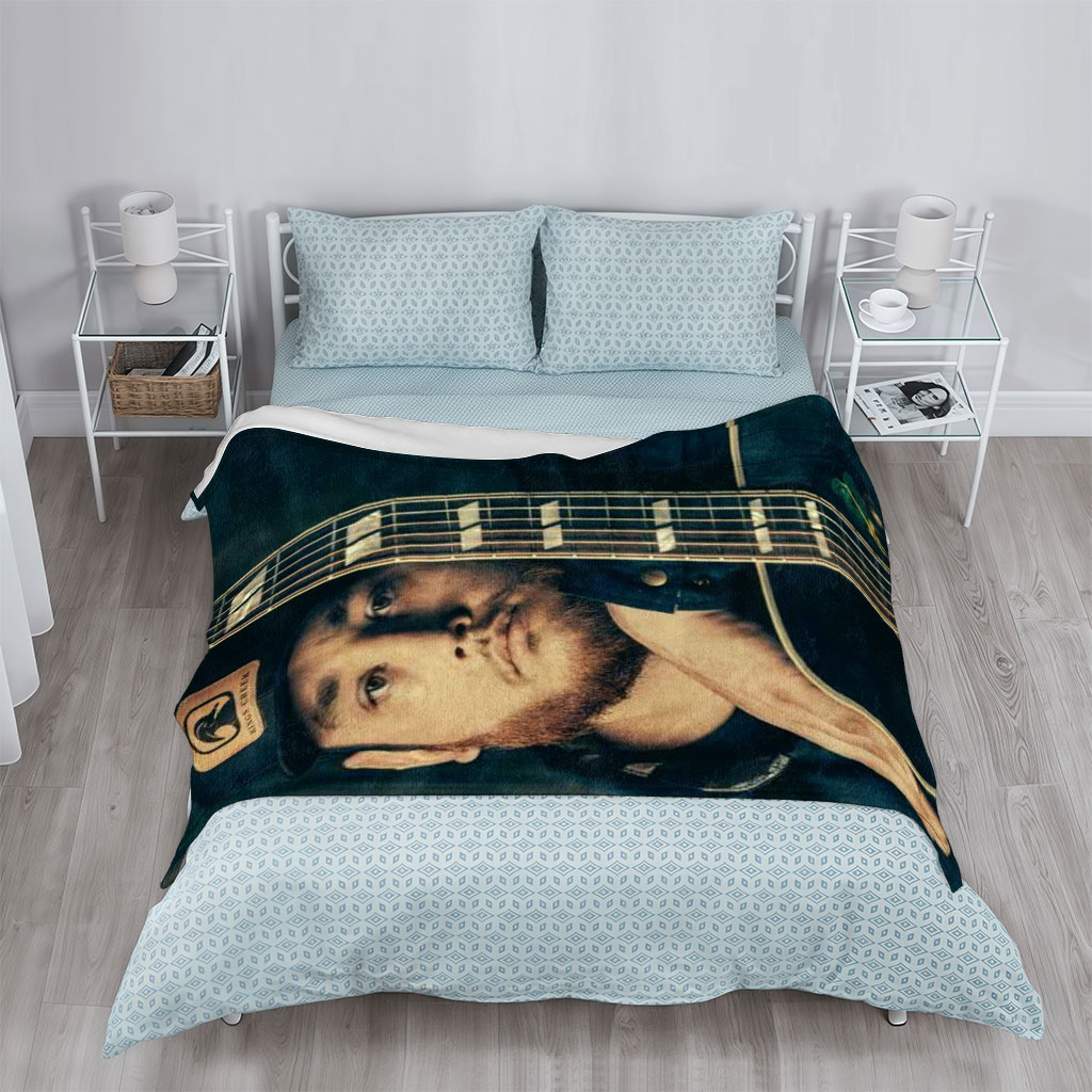 Luke Combs Holding Acoustic Guitar in Studio Portrait - Blankets