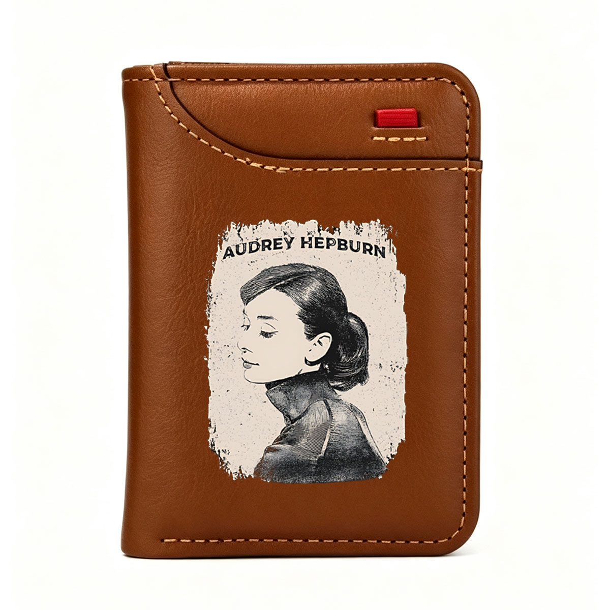 Audrey Hepburn Portrait in Classic Style - Vertical Style Wallet
