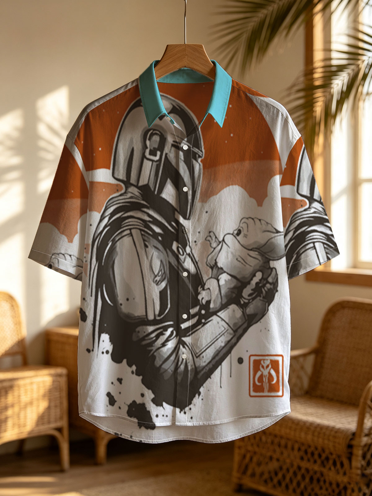The Mandalorian and Grogu under a twin suns sky -  Shirt
