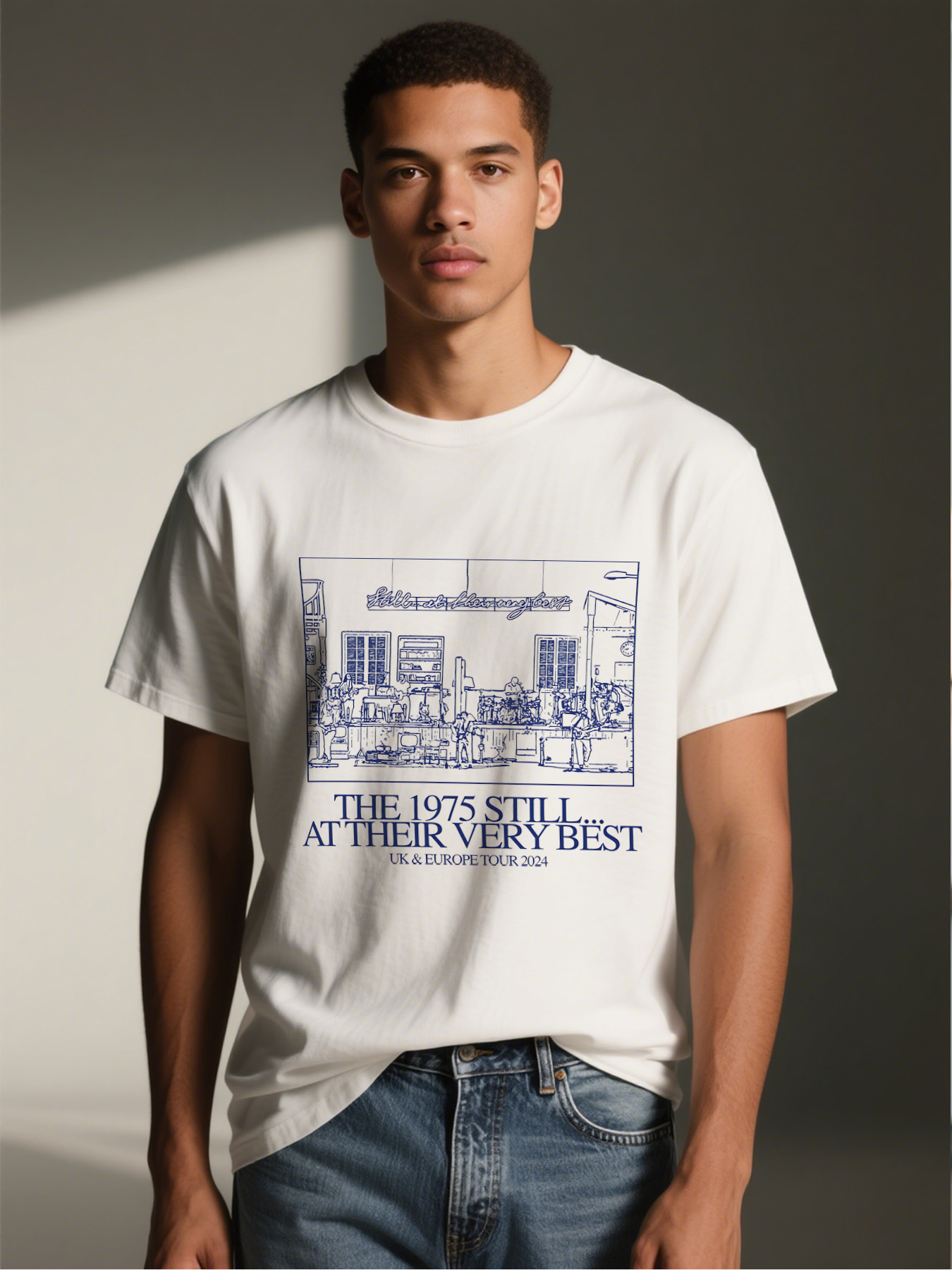 Men's Printed T-Shirt The 1975 Still at Their Very Best UK & Europe Tour 2024 Band Concert Graphic Casual Round Neck Summer Lightweight Breathable Short Sleeve Tee for Music Fans and Rock Enthusiasts