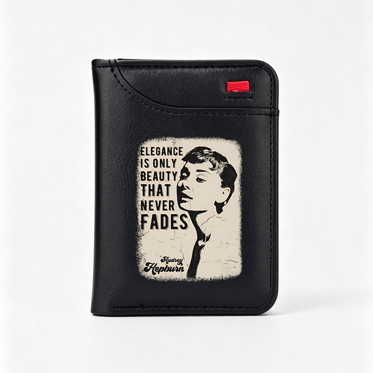 Audrey Hepburn - Elegance is Only Beauty That Never Fades - Vertical Style Wallet