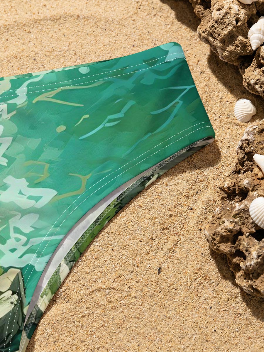 Crystal Clear River Winding Through Rocky Landscape -  Men's swim trunks