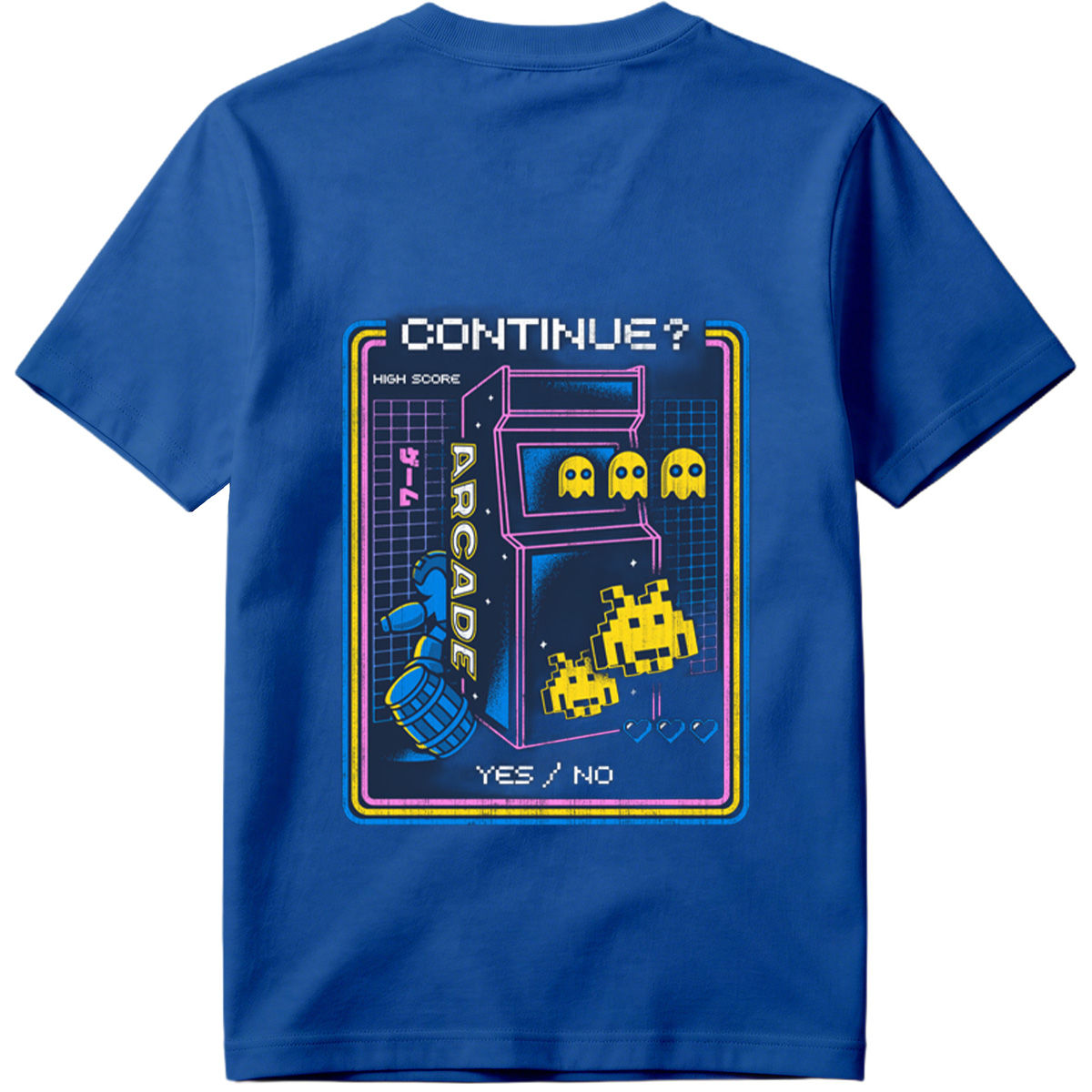 Pac-Man and Space Invaders Arcade Continue Screen - Tee