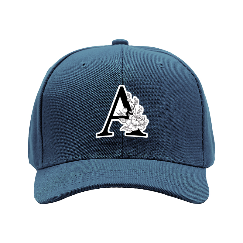 1pc New Baseball Cap with Letter A Floral Print Unisex Adjustable Hat for Outdoor Activities and Casual Wear Adults and Teens