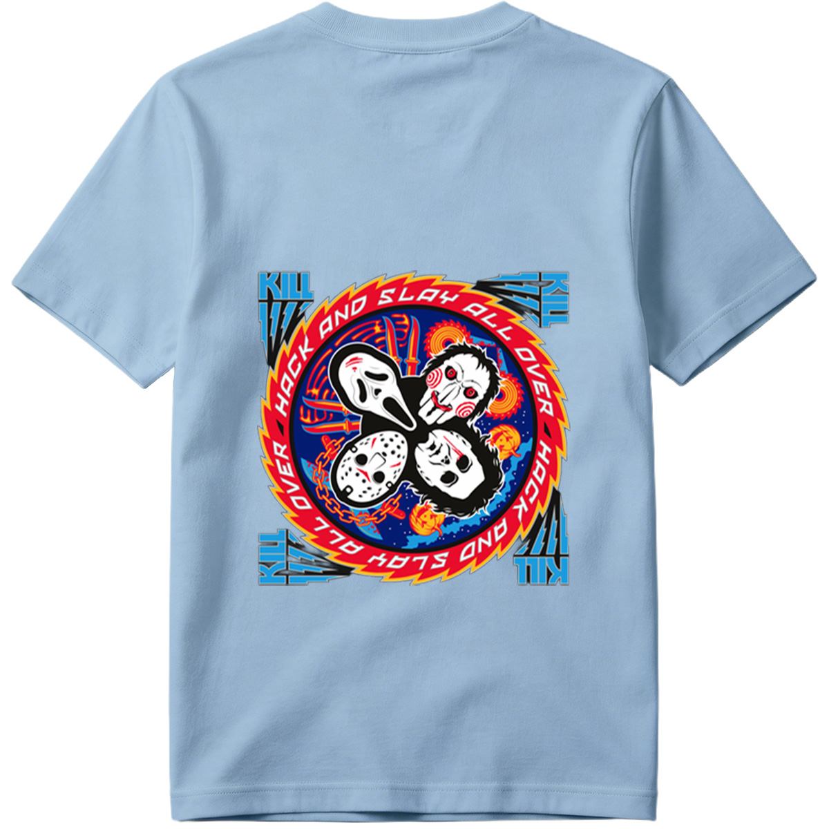 Halloween Horror Icons: Michael Myers, Ghostface, Leatherface, and Jigsaw - Tee