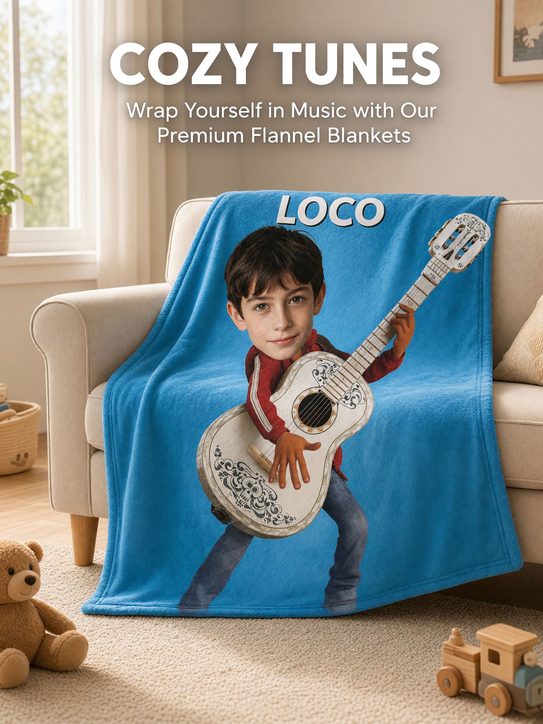 Custom Photo Face Blanket Personalized Flannel Fleece Throw Lightweight Warm Bed Couch Quilt Unique Keepsake Gift