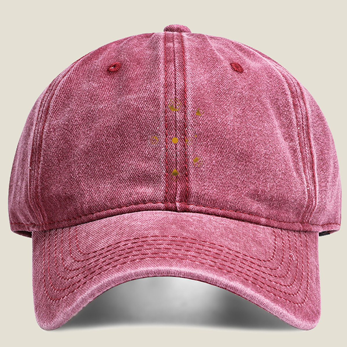 Geometric Universe - Washed Denim - Baseball Cap