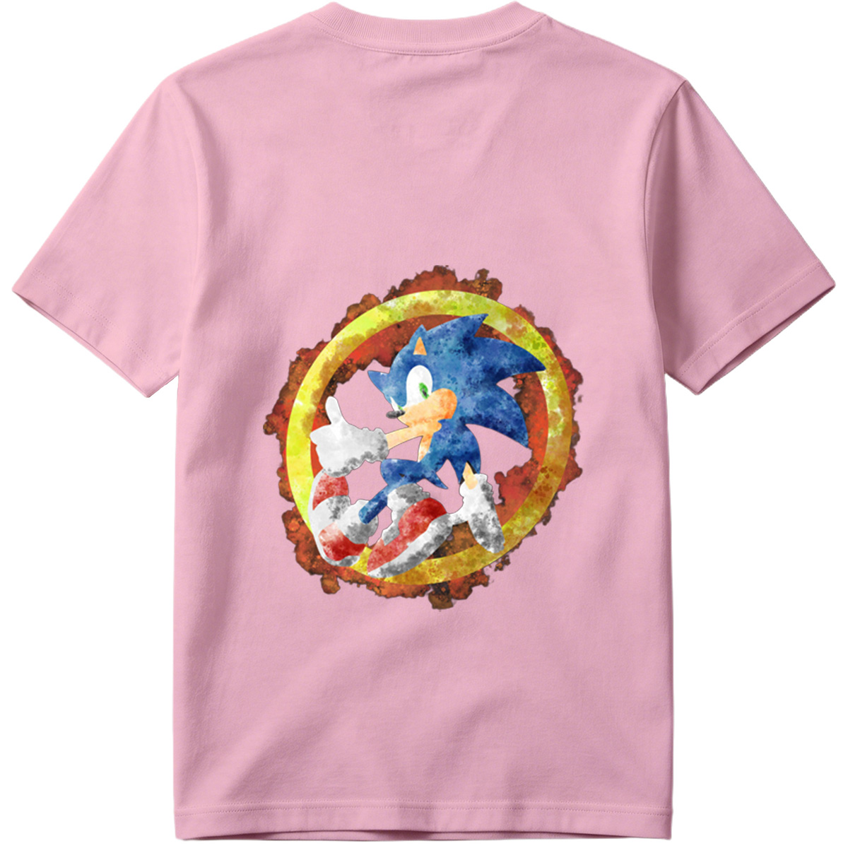 Sonic the Hedgehog in Watercolor Style - Tee