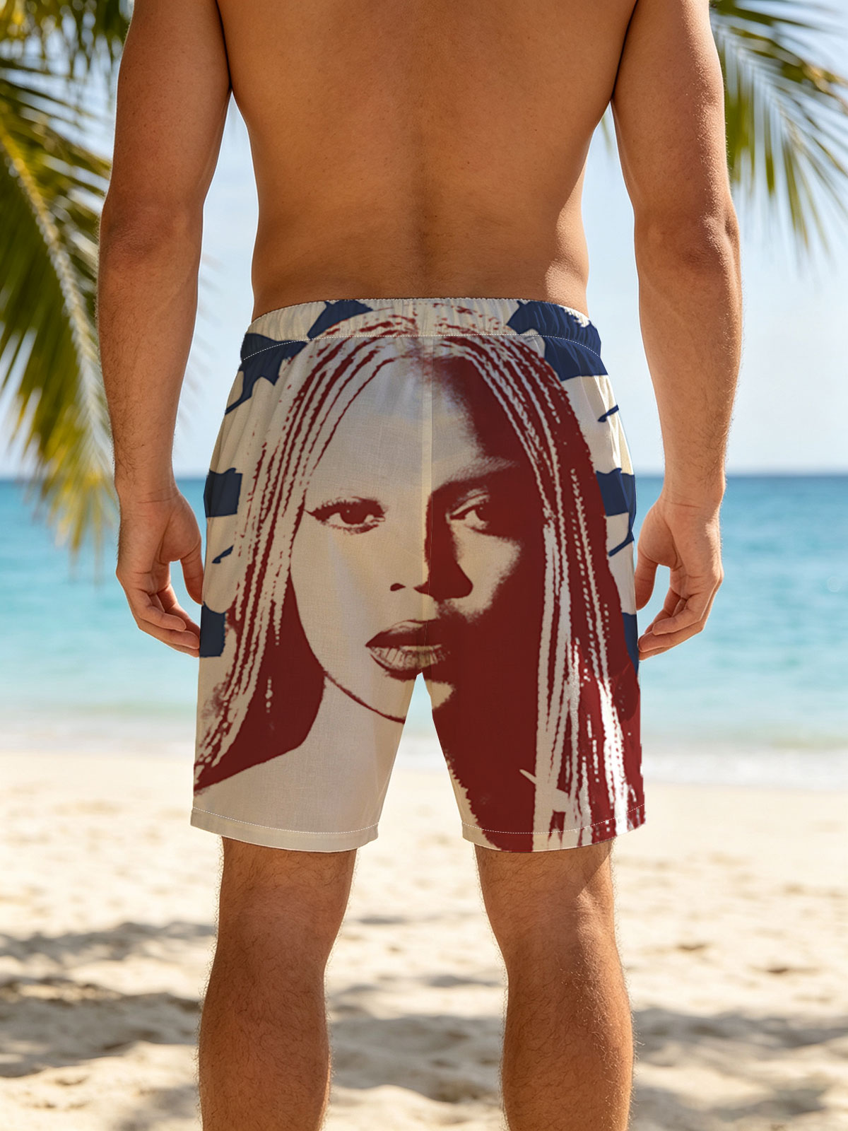 Beyoncé with Braided Hair and Horses in Background -  Beach shorts