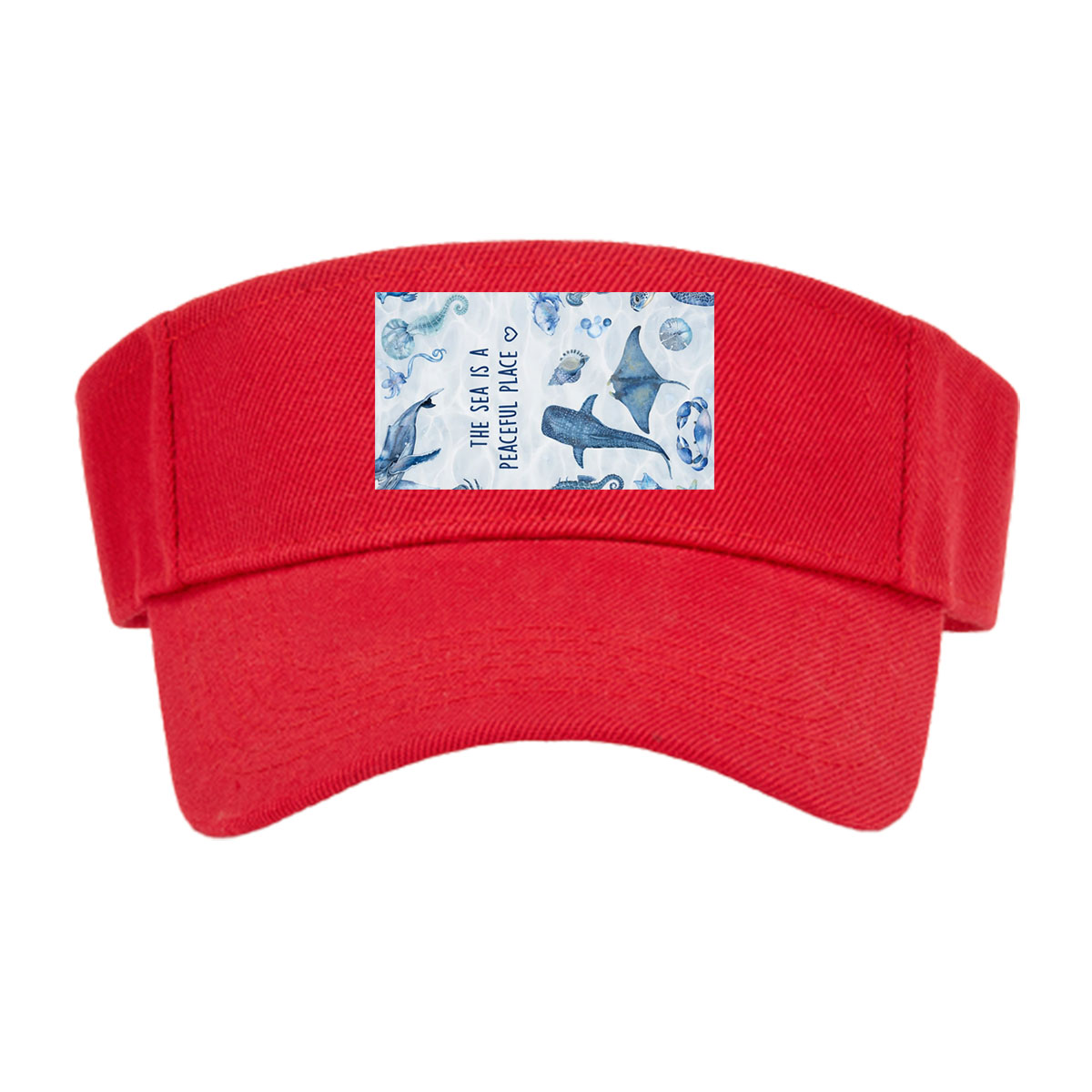 Underwater Serenity: Marine Life in Blue Hues -  Visor cap