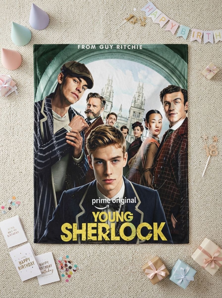 Custom Photo Face Blanket Personalized Flannel Fleece Mystery Detective Series Artwork Cozy Throw Skin Friendly Anti