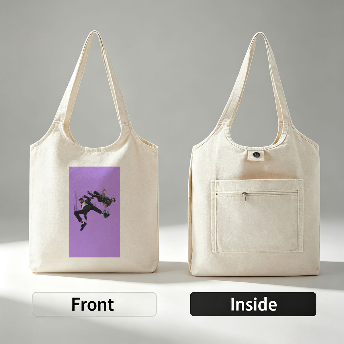The Weeknd Falling Through Space in Purple Void - Canvas shoulder bags/
