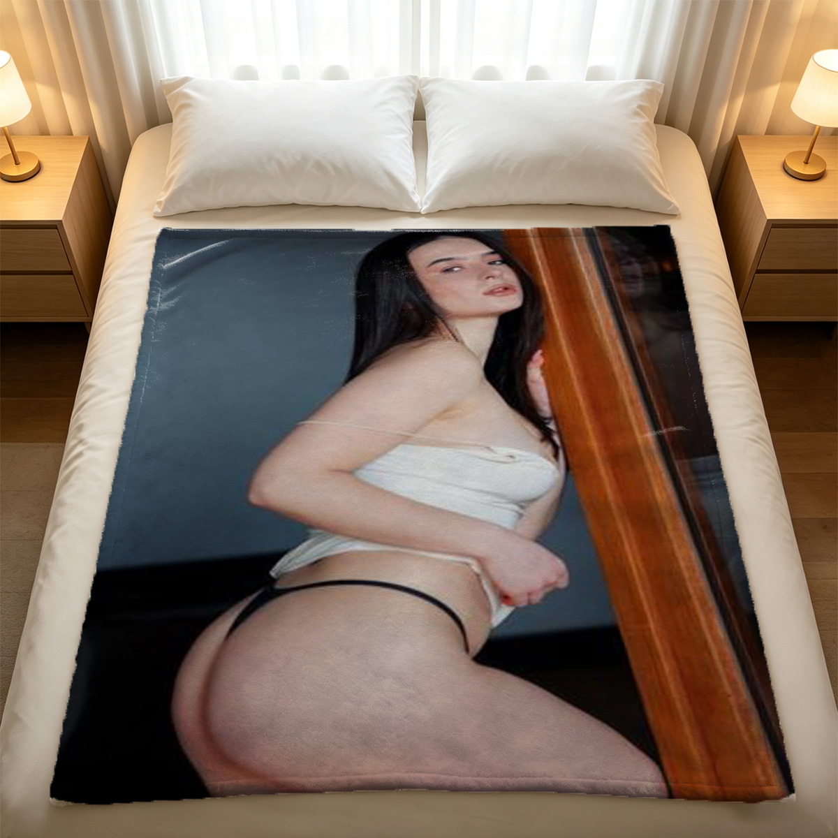 Nude Portrait of Japanese AV Actress Yua Mikami - Blanket