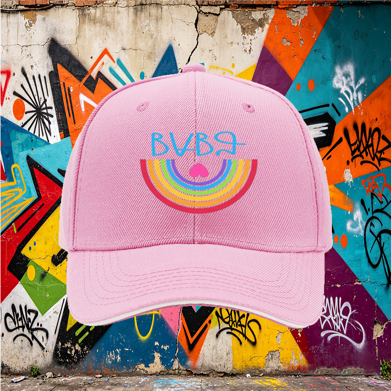 Unisex Classic Sandwich Hat with Rainbow Heart and 