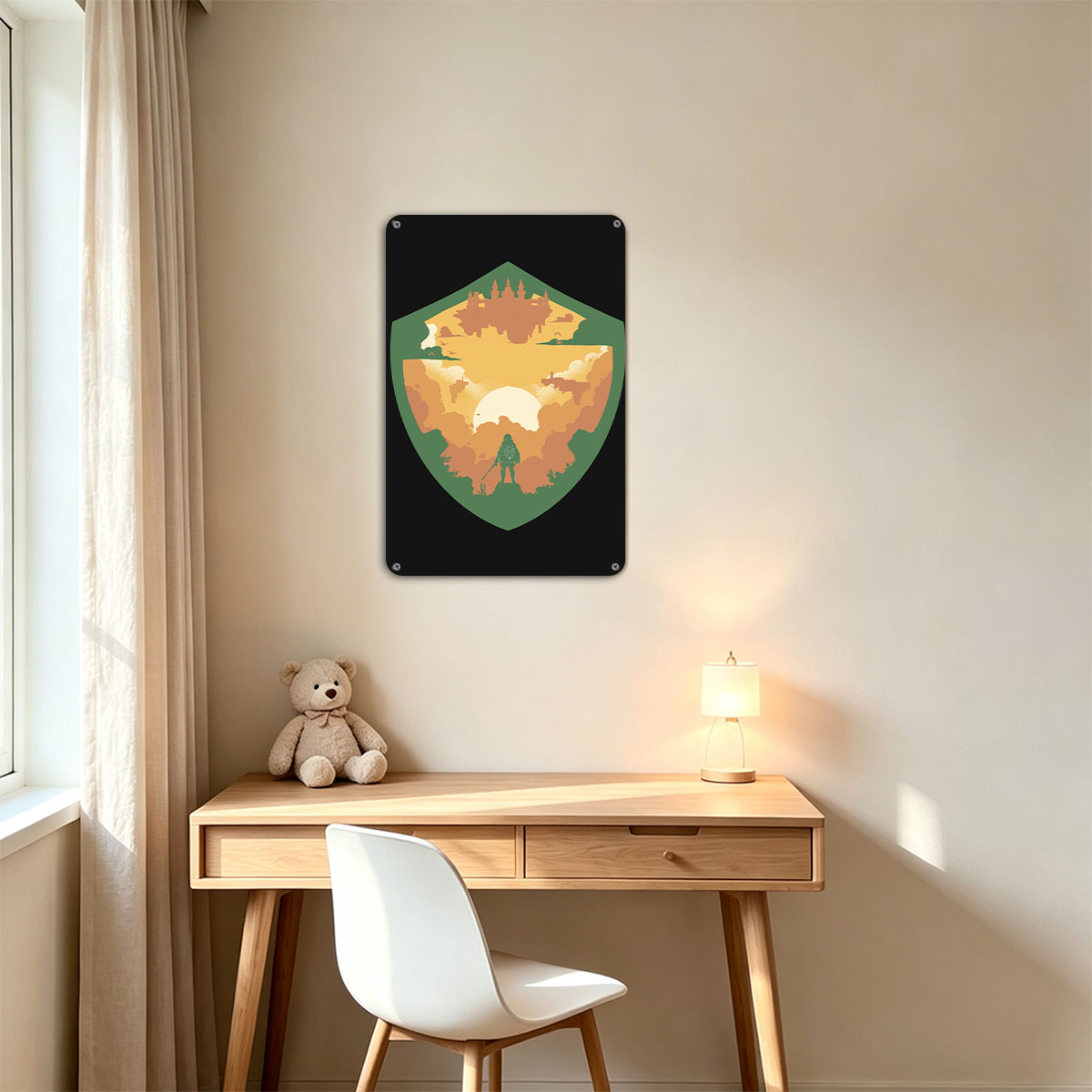 Link in Hyrule at Sunset - painting