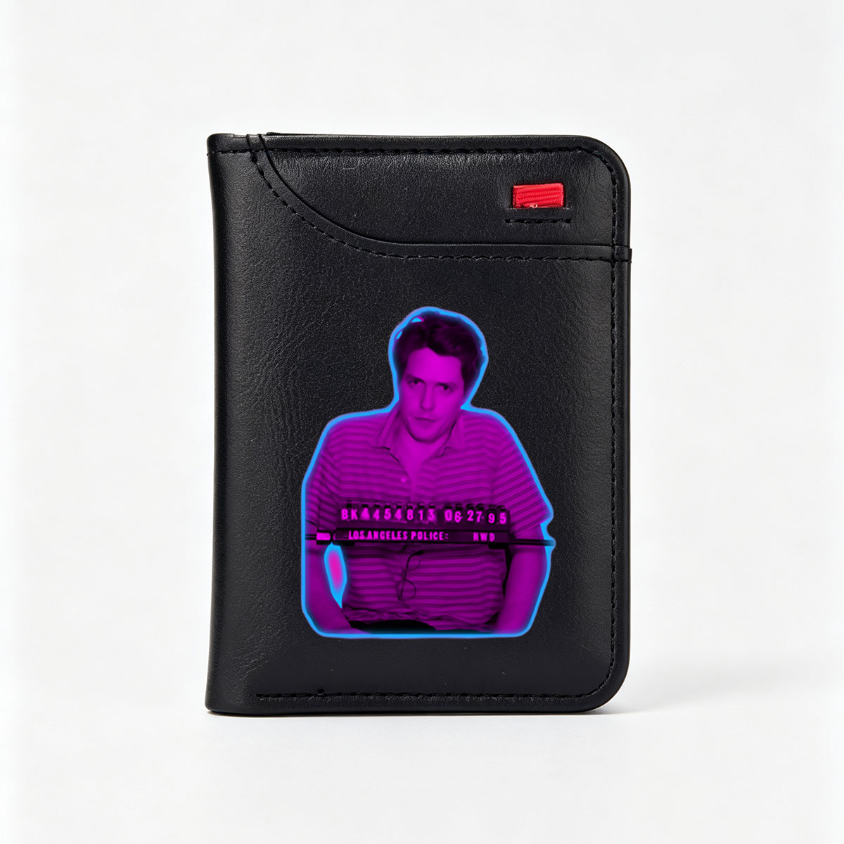 Hugh Grant Mugshot Style Photo - Los Angeles Police Department, 06-27-95 - Vertical Style Wallet