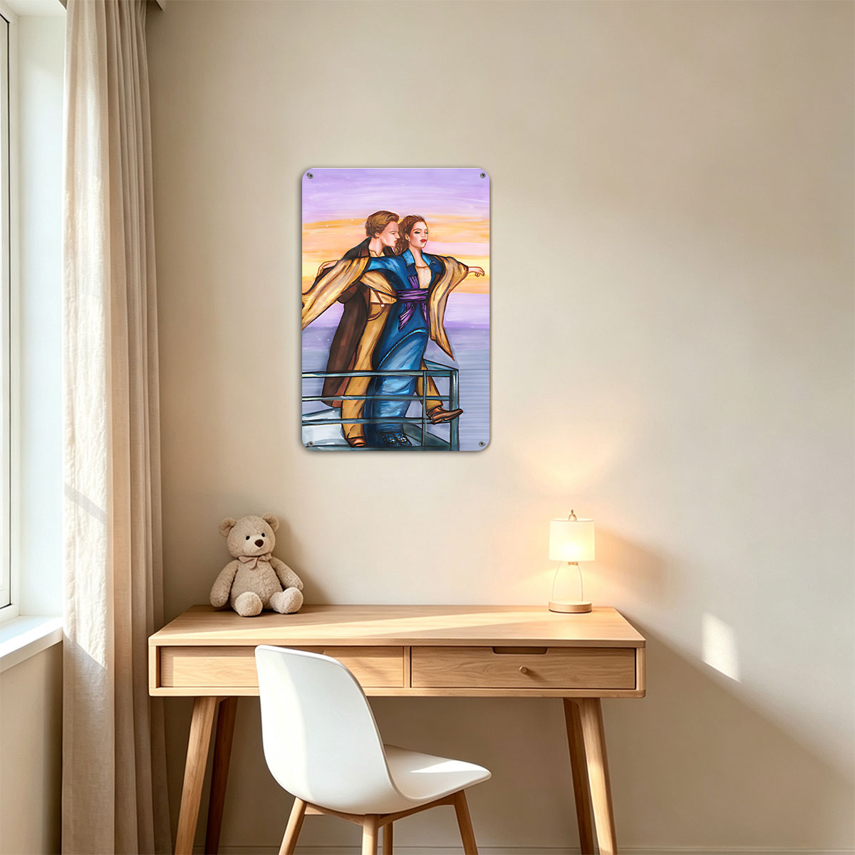 Jack and Rose on the Titanic Deck at Sunset - painting