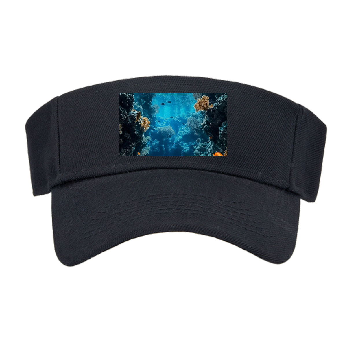 Underwater Coral Cave with Sunlight and Fish -  Visor cap