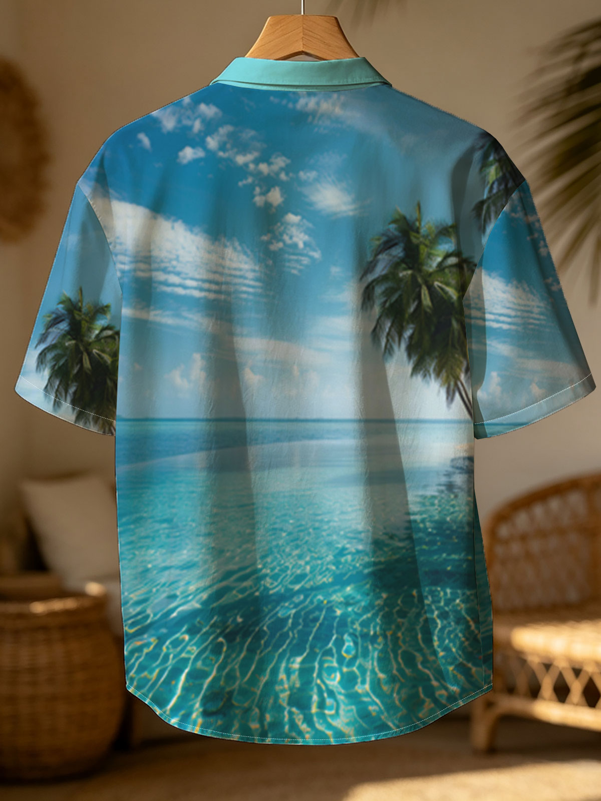 Infinite Pool Meets Azure Sea Under Palm Trees -  Shirt
