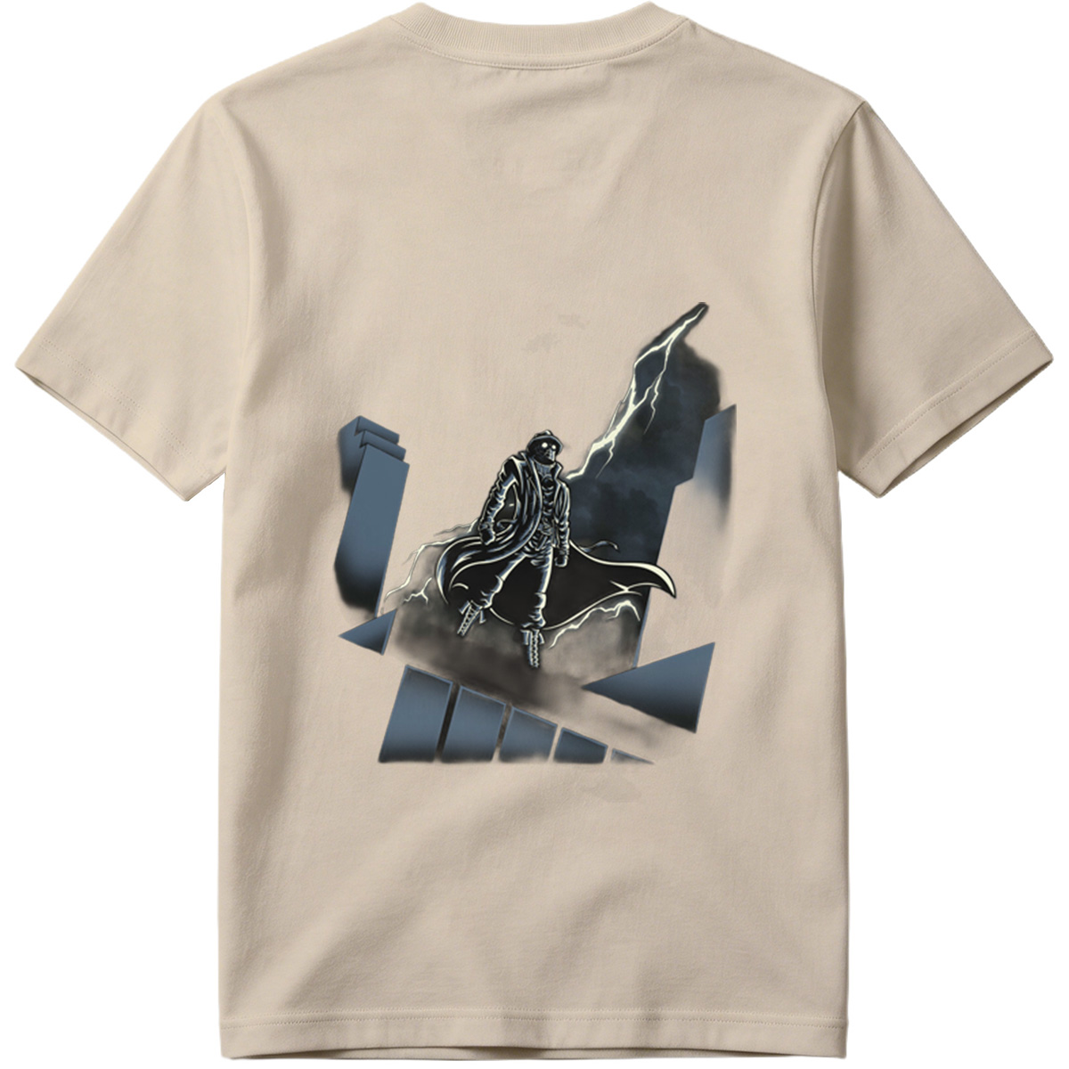 The Shadow of the Storm: Dark Hero on Rooftop - Tee