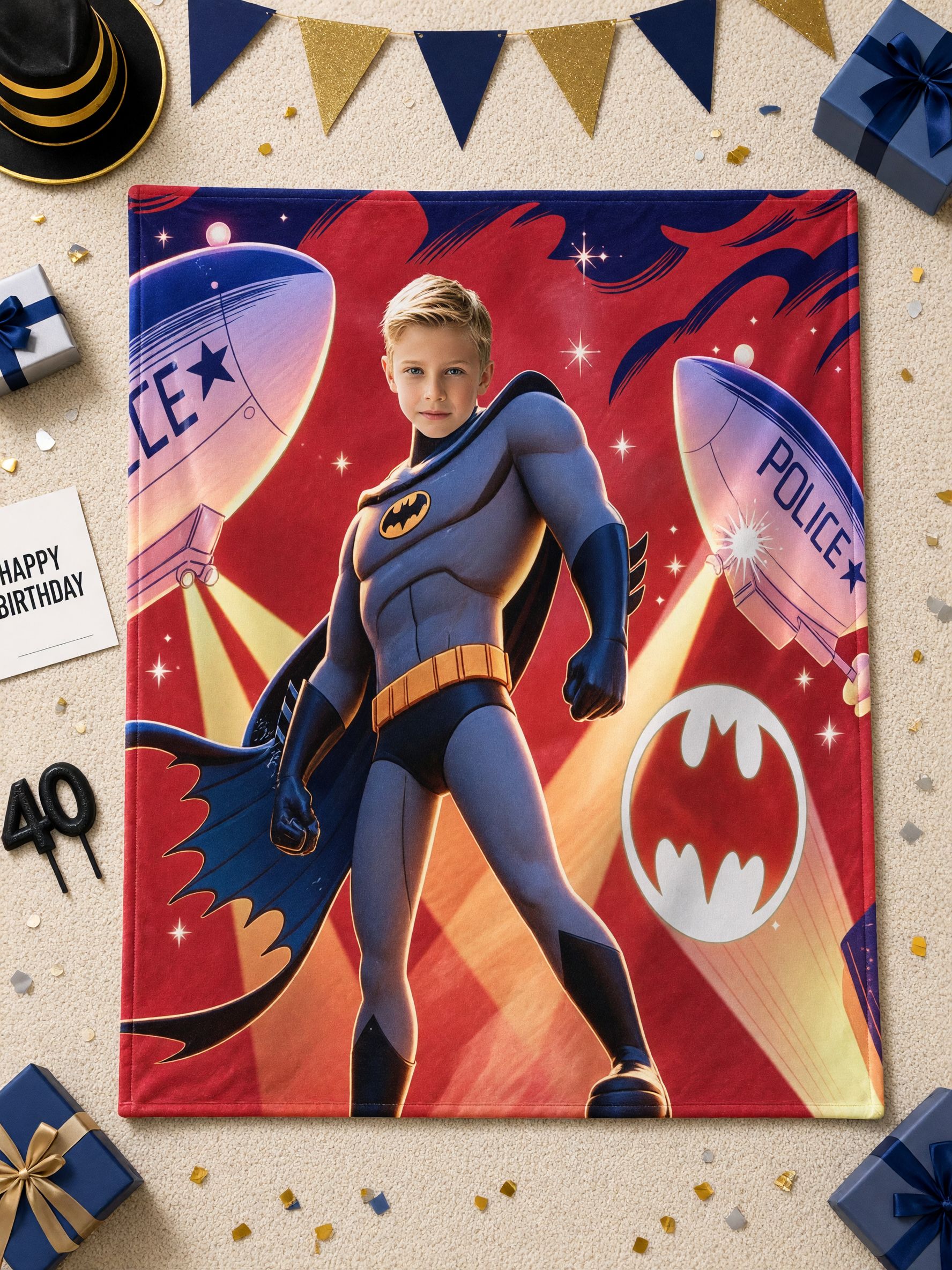 Personalized Superhero Photo Blanket Custom Face Soft Flannel Throw for Kids and Adults Ideal Personalized Gift