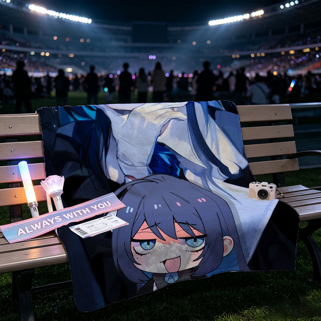 ADO - Anime Character Portrait with Chibi Version in Cosmic Background - Blankets
