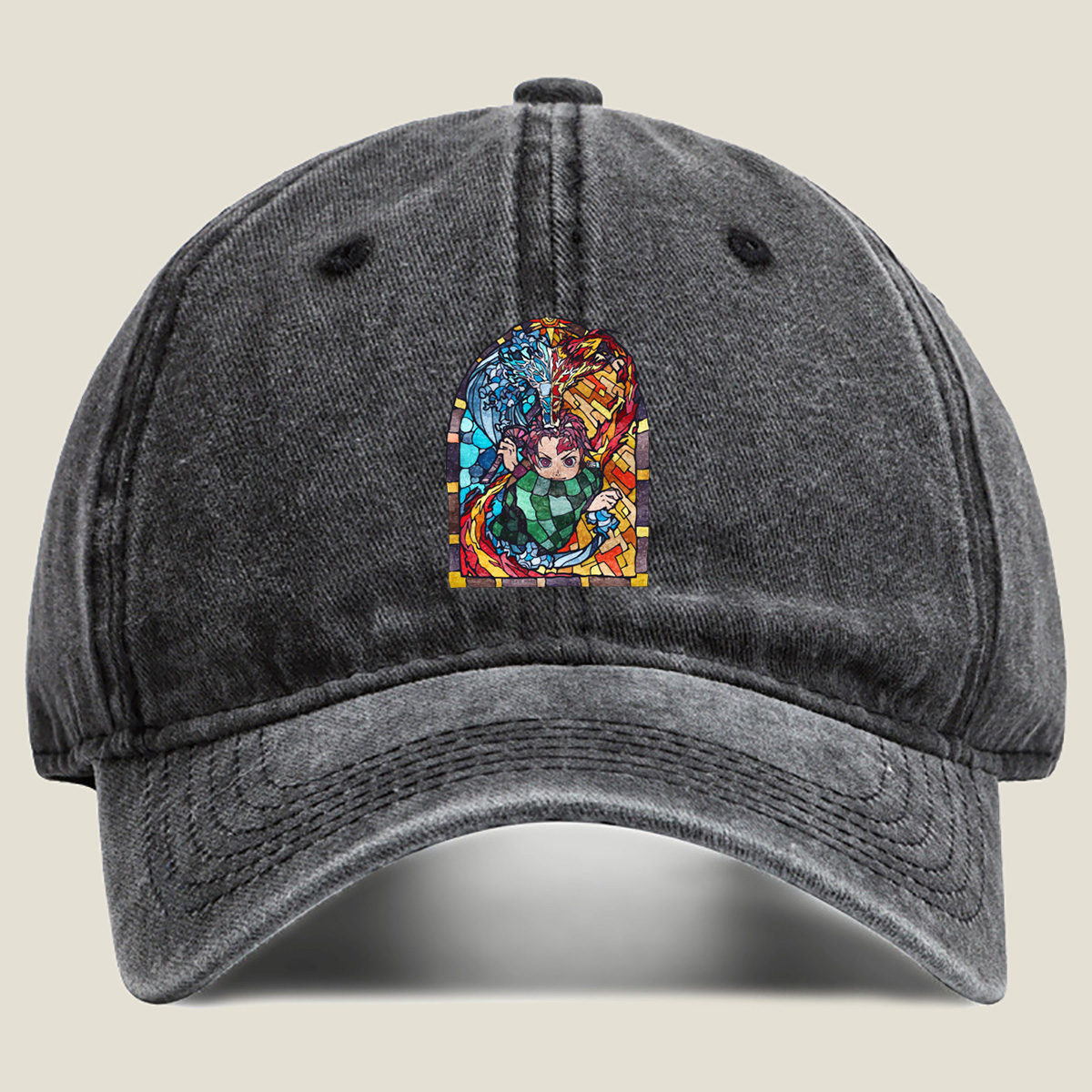 Demon Slayer Tanjiro Kamado Stained Glass Art - Hat