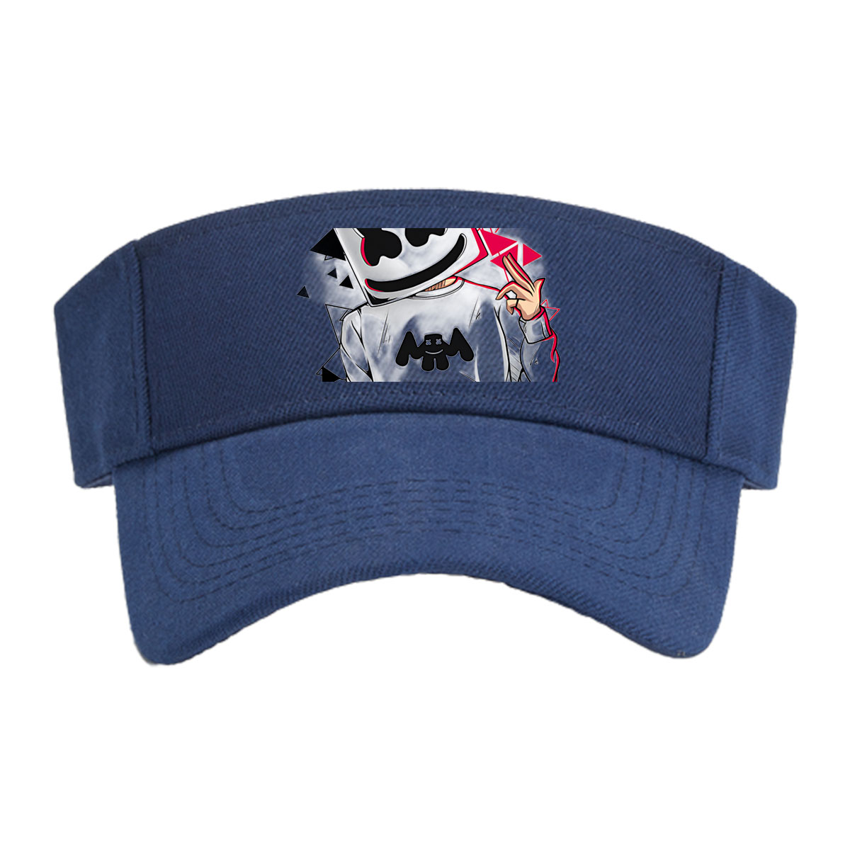 Marshmello DJ Music Artist with Iconic Helmet and Red Triangles -  Visor cap