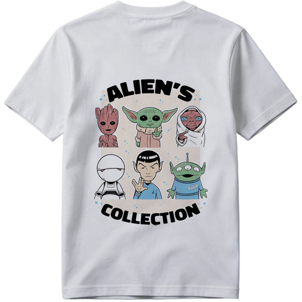 Alien's Collection: Groot, Yoda, Jabba, Baymax, Spock, and Alien - Tee