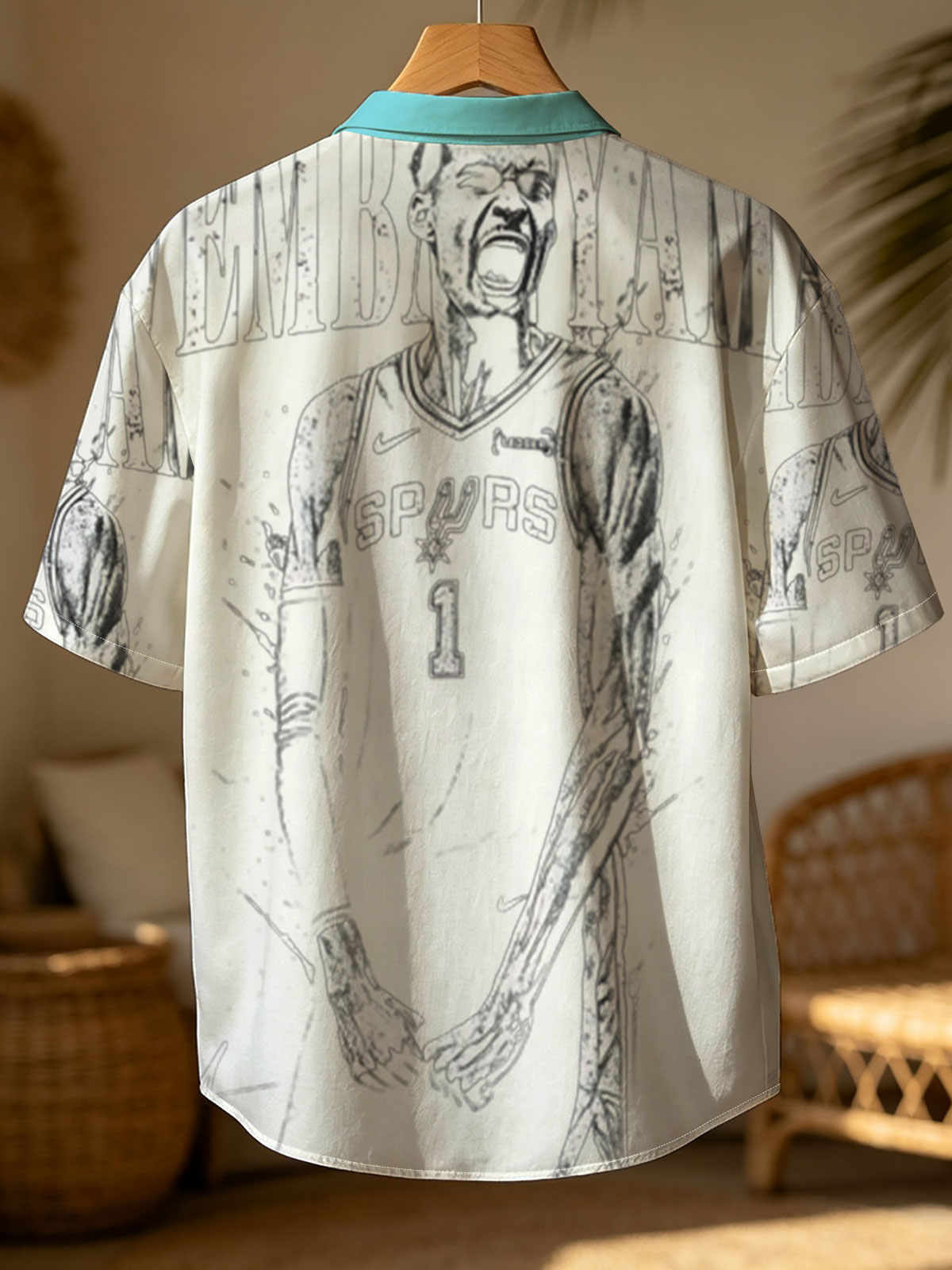 Wembanyama in Spurs Jersey, #1, Basketball Player, Artist Signature -  Shirt