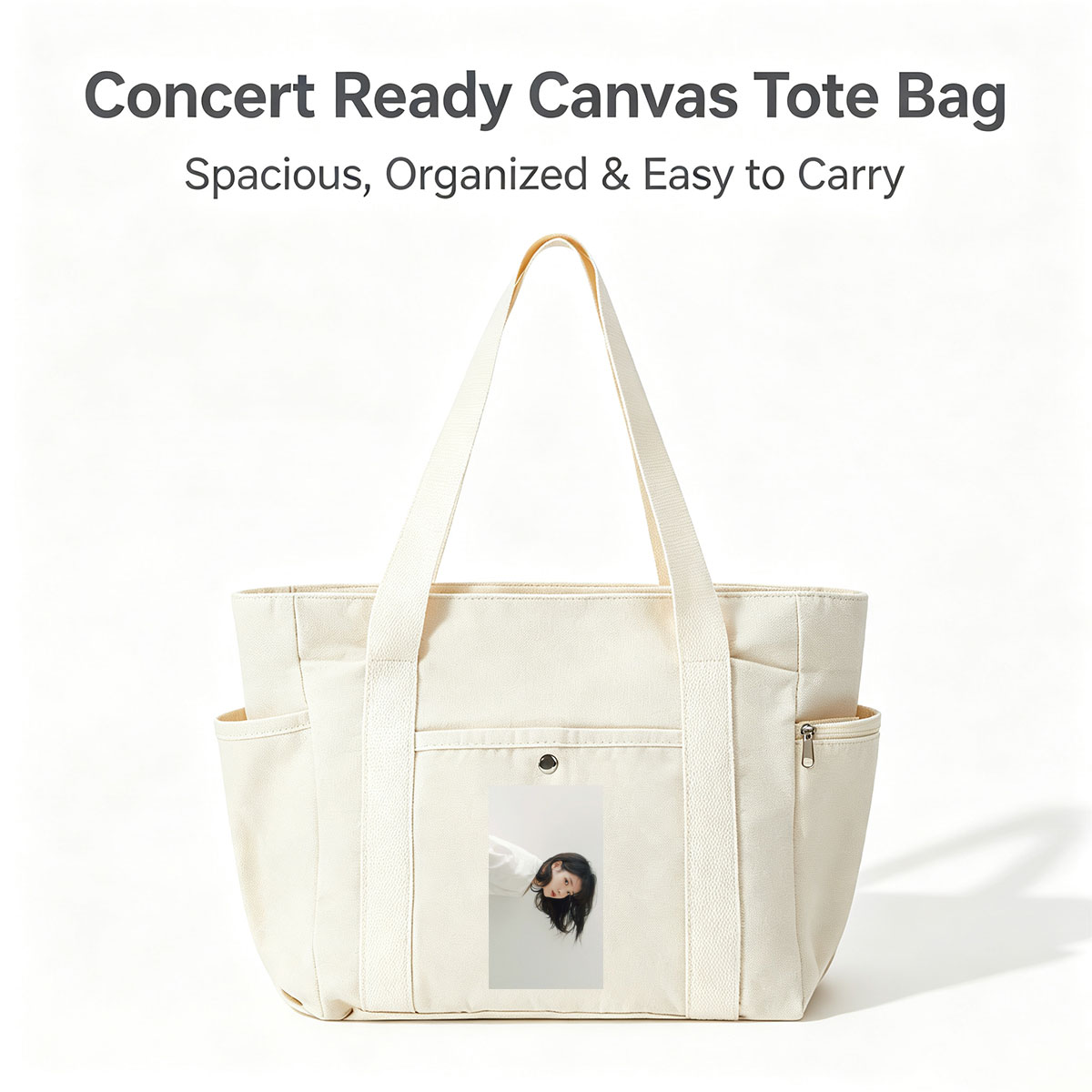 IU in a Minimalist Portrait with Soft Lighting and Neutral Background - Multi-pocket bags