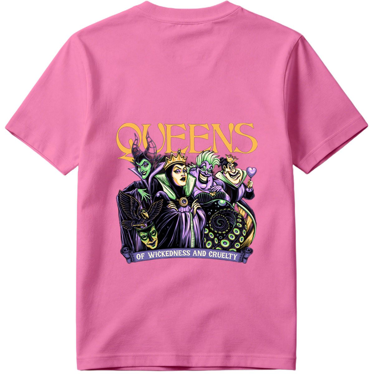 Queens of Wickedness and Cruelty: Maleficent, Evil Queen, Ursula, and Queen of Hearts - Tee