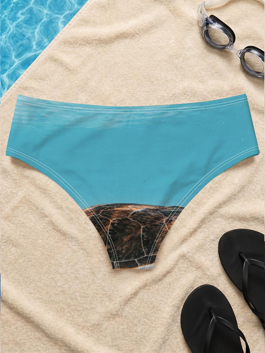 Sea Turtle Swimming in Clear Blue Water -  Men's swim trunks