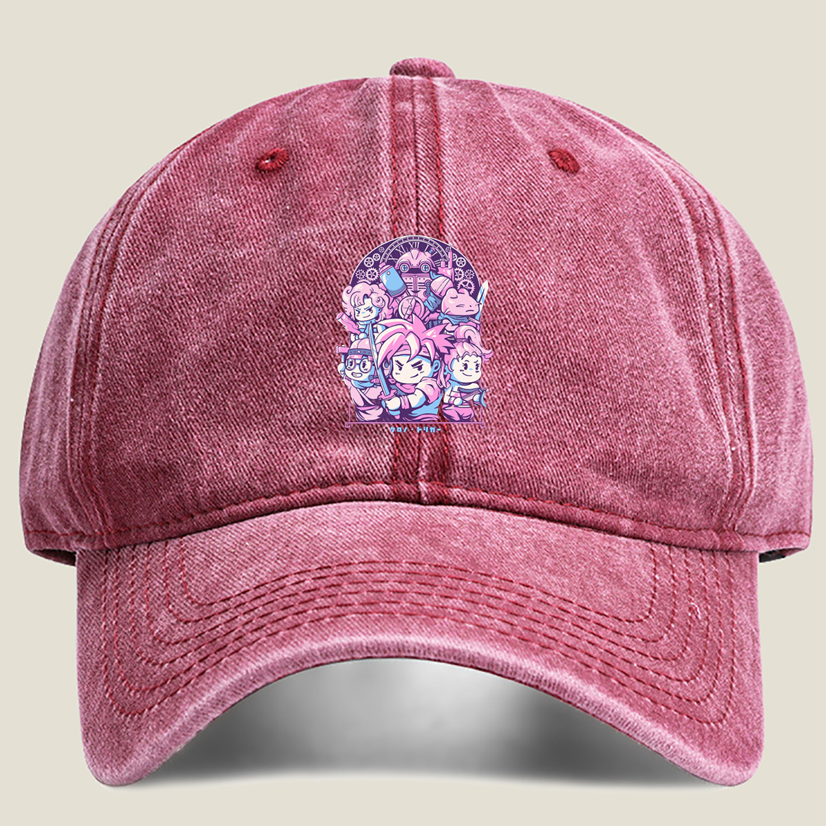Chrono Trigger - Characters Group Portrait - Washed Denim - Baseball Cap