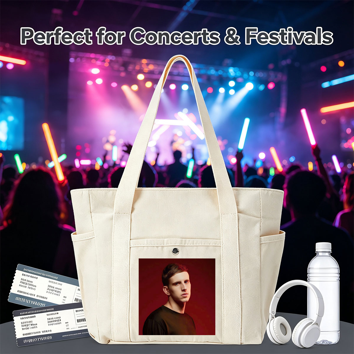 Martin Garrix in Studio Portrait Against Red Background - Multi-pocket bags