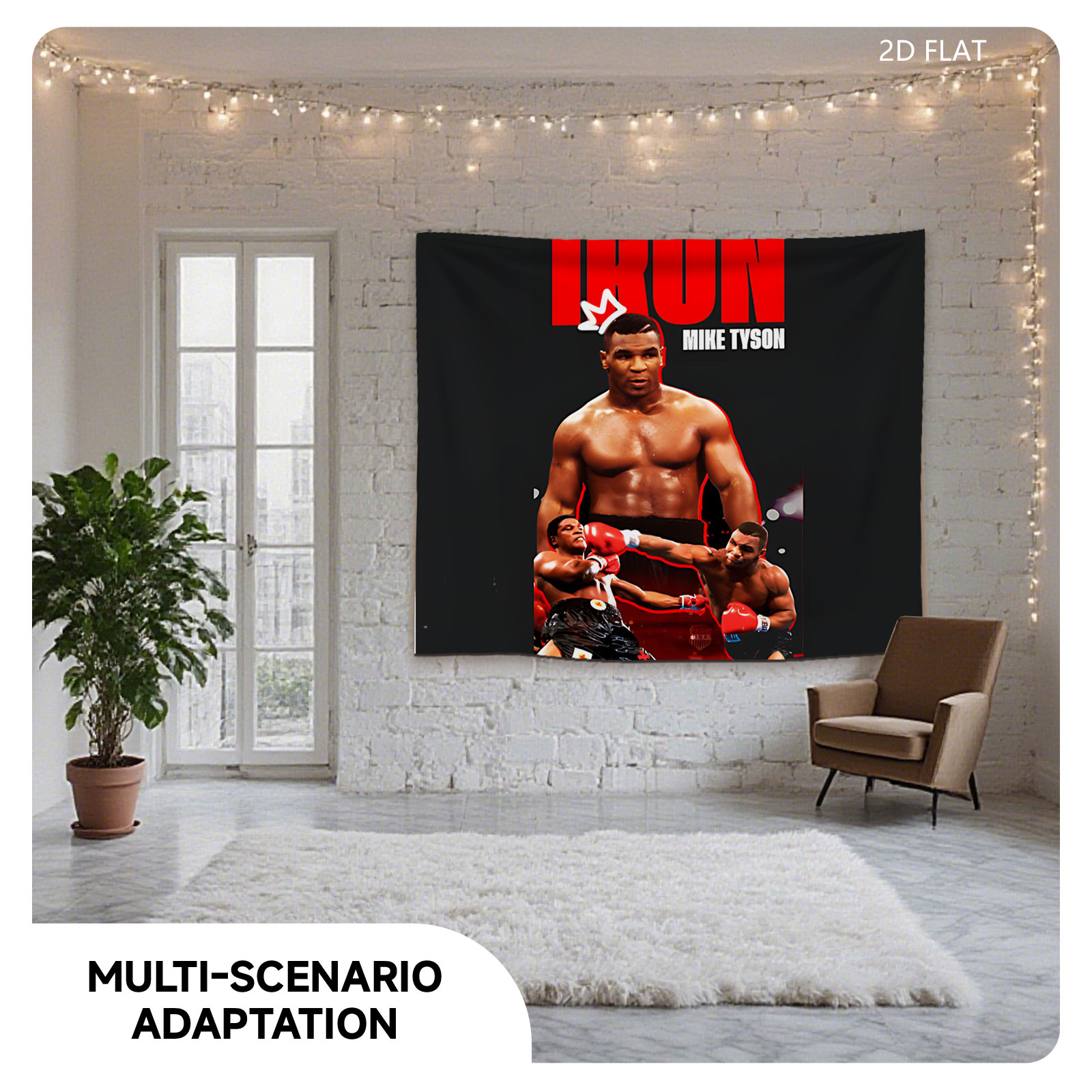 Iron Mike Tyson: Boxing Legend in Action - Tapestry