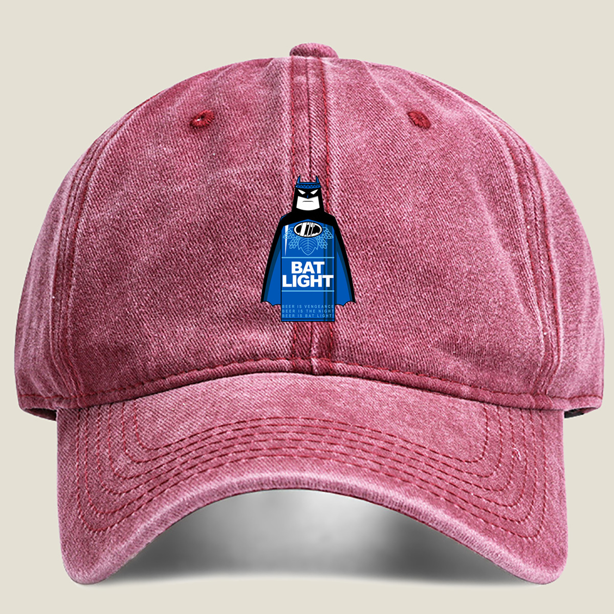 Batman Bat Light Beer - Washed Denim - Baseball Cap