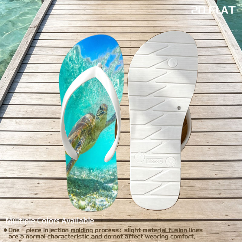 Sea Turtle Swimming in Crystal Clear Waters -  flip-flops
