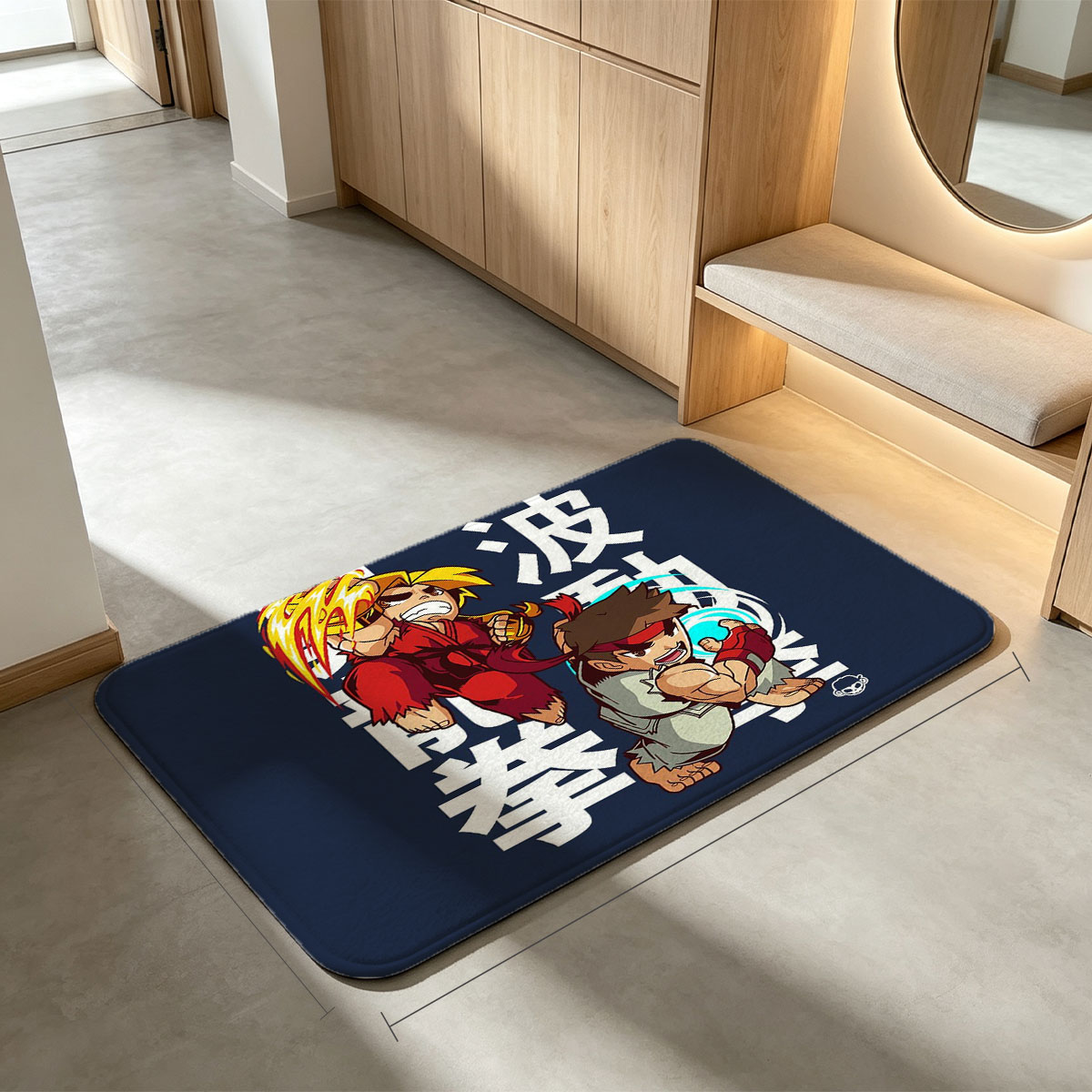 Ryu and Ken from Street Fighter: Hadouken Battle - Flannel floor mat