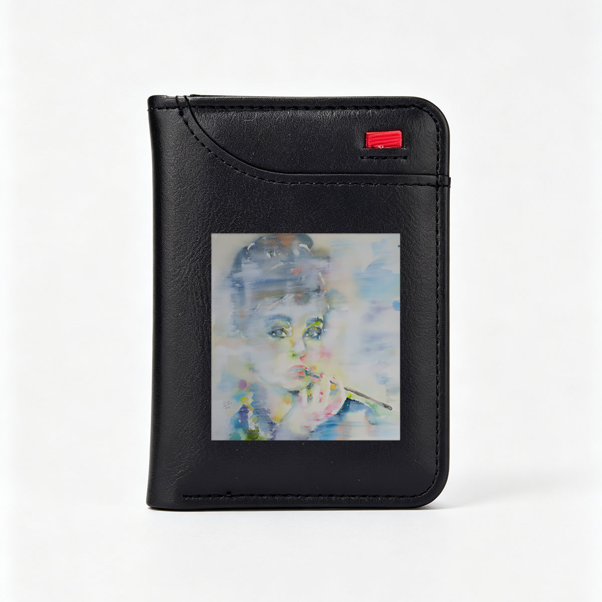 Abstract Portrait of a Woman with Cigarette - Vertical Style Wallet