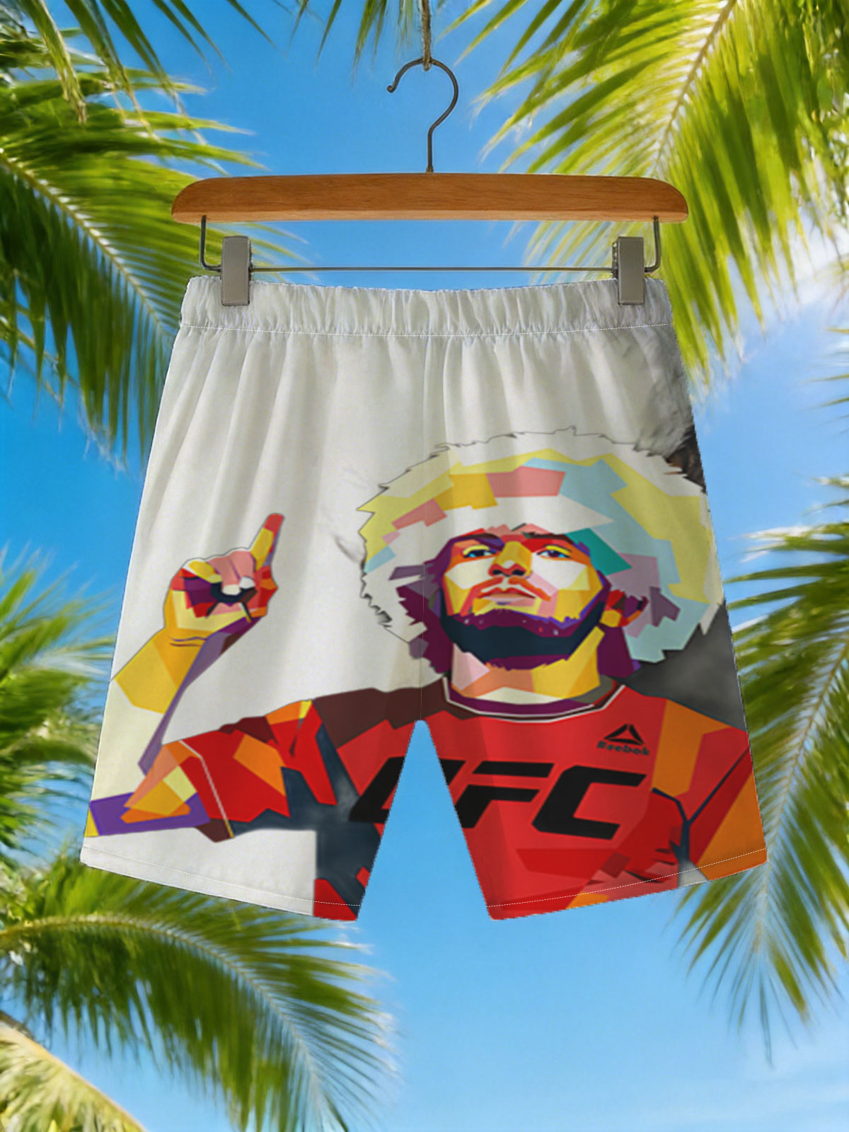 Khabib Nurmagendov: The Eagle UFC Fighter Portrait -  Beach shorts