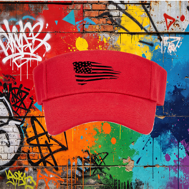 Unisex Classic Mesh Back Hat with American Flag Print and 