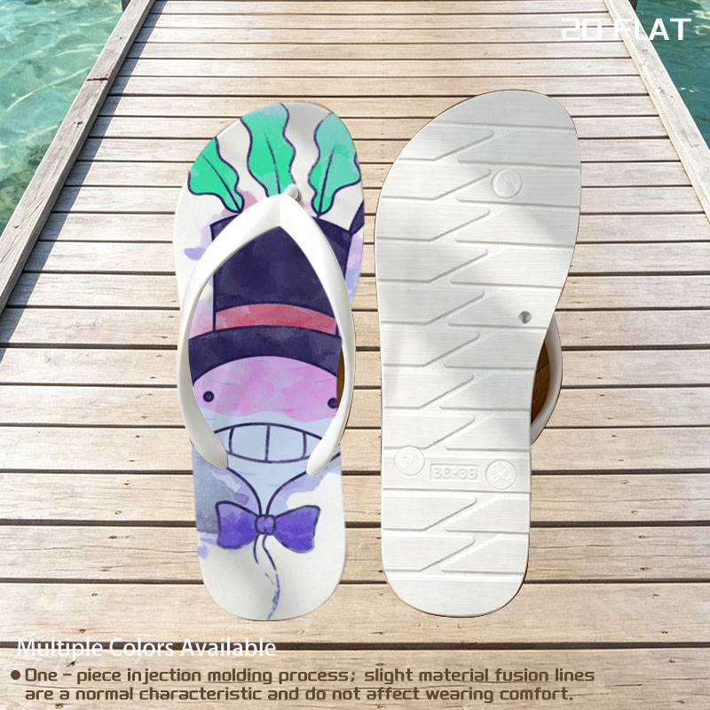 Whimsical Character with Top Hat and Bow Tie -  flip-flops