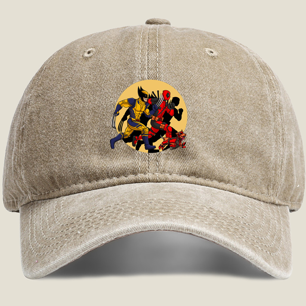 Wolverine and Deadpool with Dogpool - Washed Denim - Baseball Cap