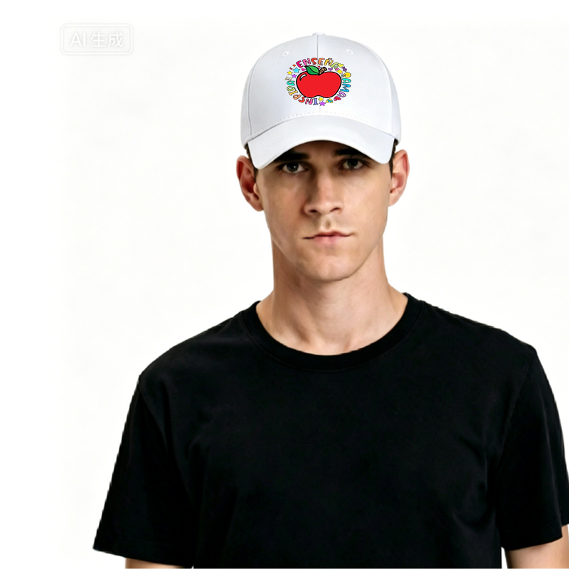 Unisex Classic Baseball Cap with Colorful Apple and 