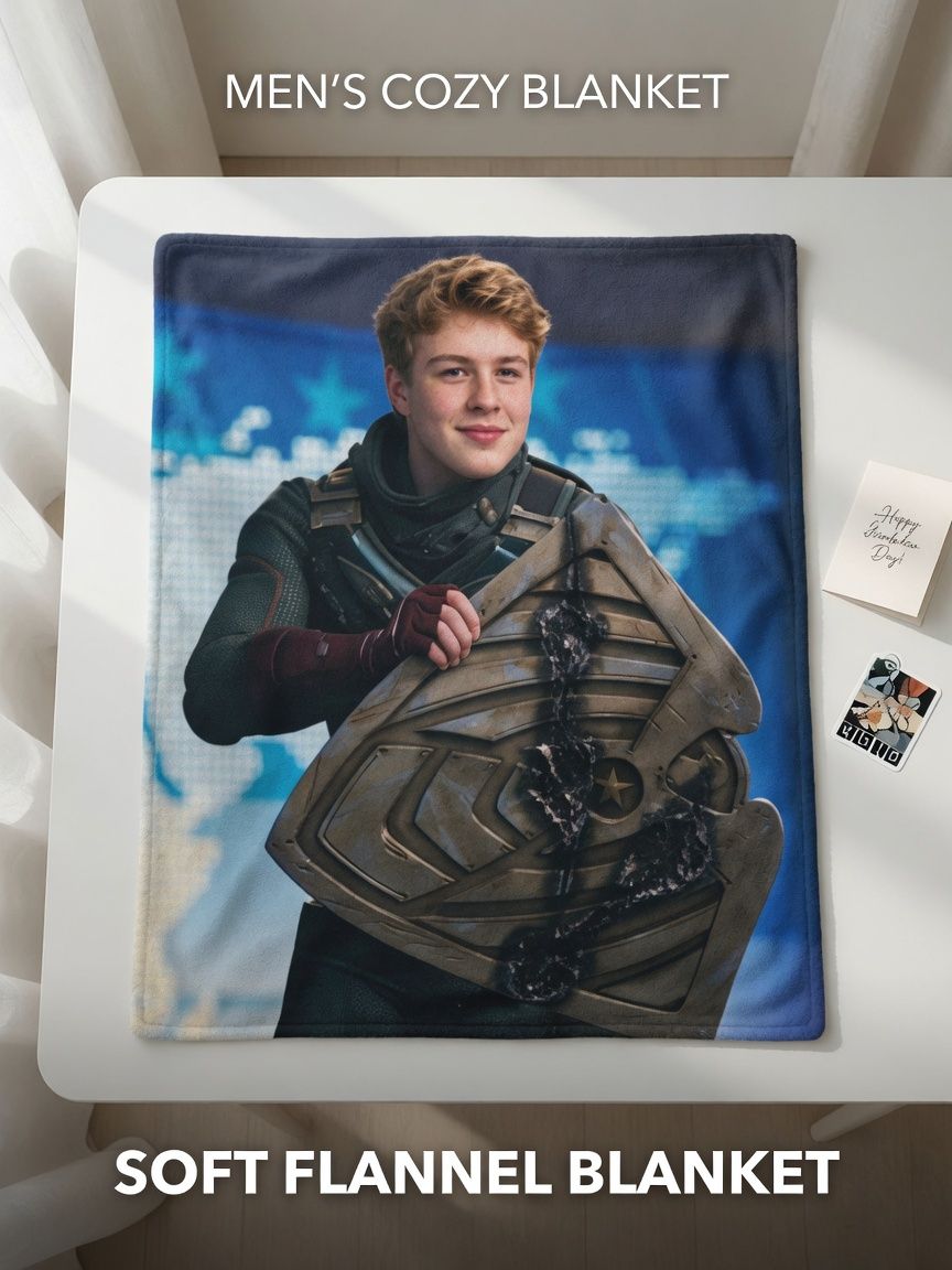 Custom Photo Flannel Fleece Blanket Personalized Portrait Throw Skin-Friendly Warm Keepsake Gift for Bed and Couch