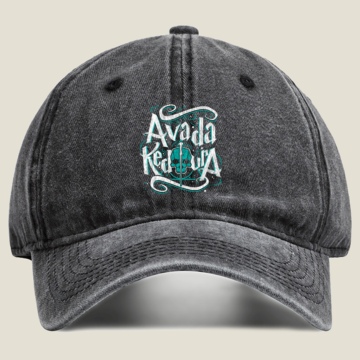 Avada Kedavra Spell Art - Washed Denim - Baseball Cap